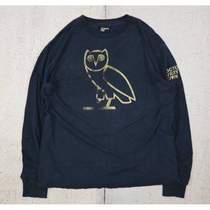 Octobers Very Own Drake Sweatshirt Black & Gold OG Big Owl Size Large